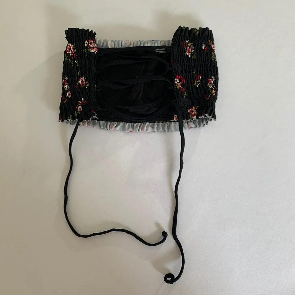 Lot of 5 Bikini Swim Tops Smocked Corset Bustier‎ Swimwear XS/S Festival Beach